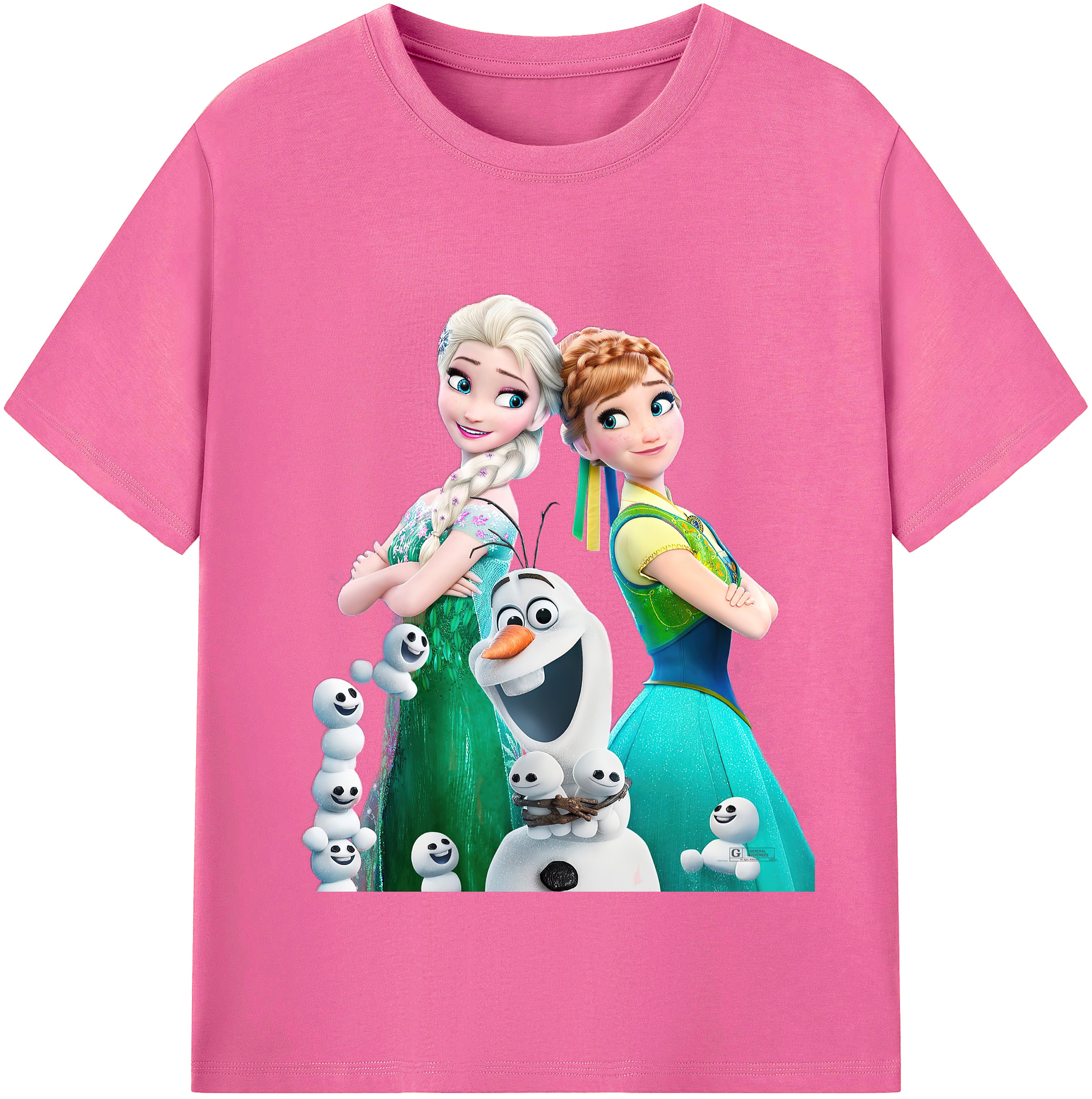 （画像用） アナと雪の女王 アンナ エルサ Frozen Anna Elsa レディースカジュアルプリントTシャツ（綿100％）